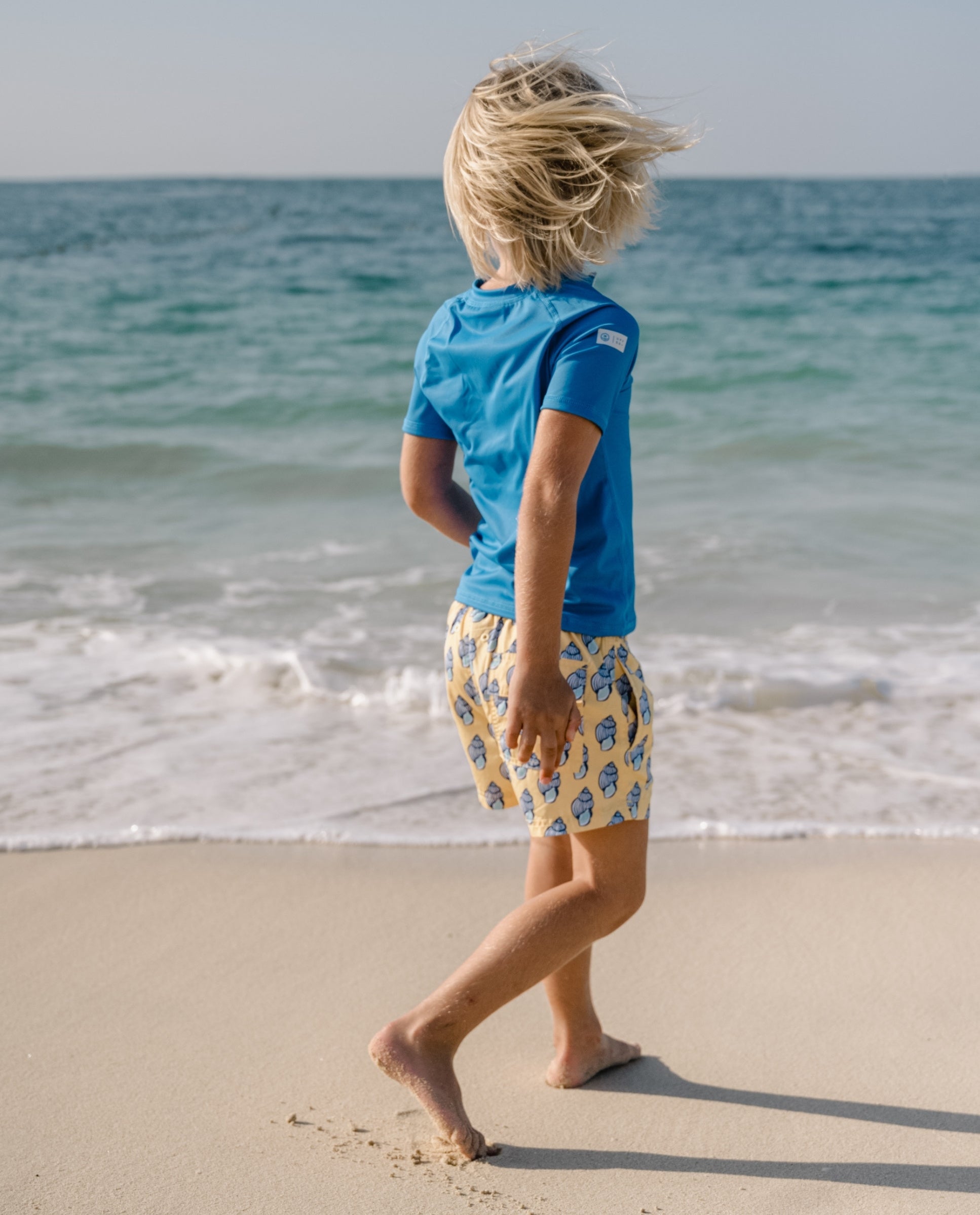 CAMISOLA UV MENINO MANGA CURTA - AZUL MEDITERRÂNEO