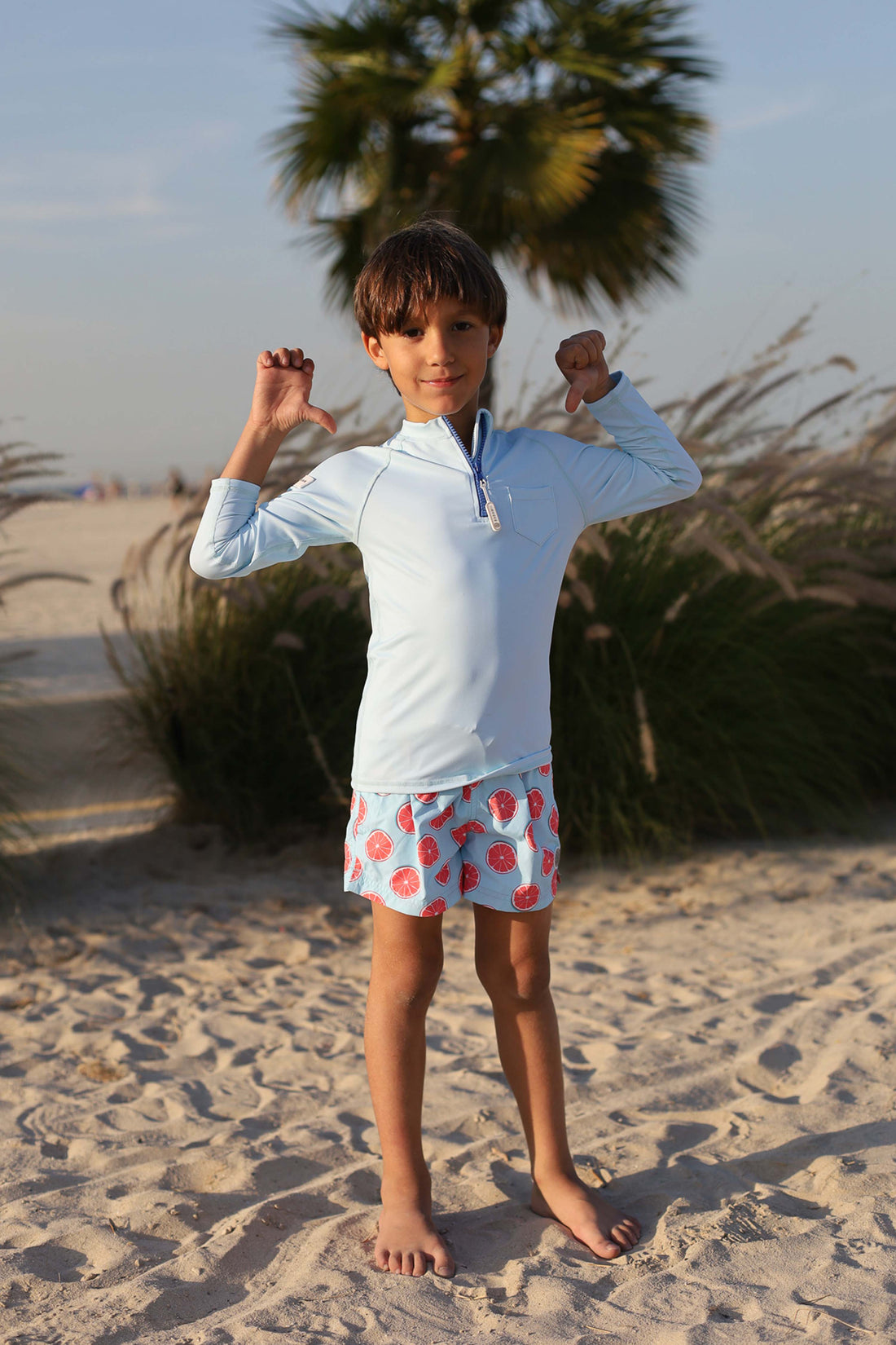 UV T-SHIRT FOR KIDS - LONG SLEEVE - Fresh Blue
