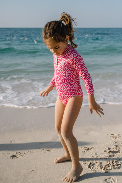 BAÑADOR NIÑA MANGA LARGA - Coral Reef