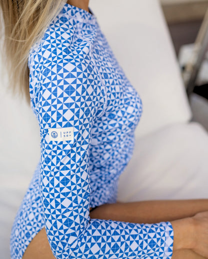 Fato de banho mulher manga comprida - Mediterranean Tiles