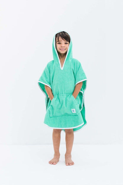 Poncho toalla bebe/niño - Biscay Green