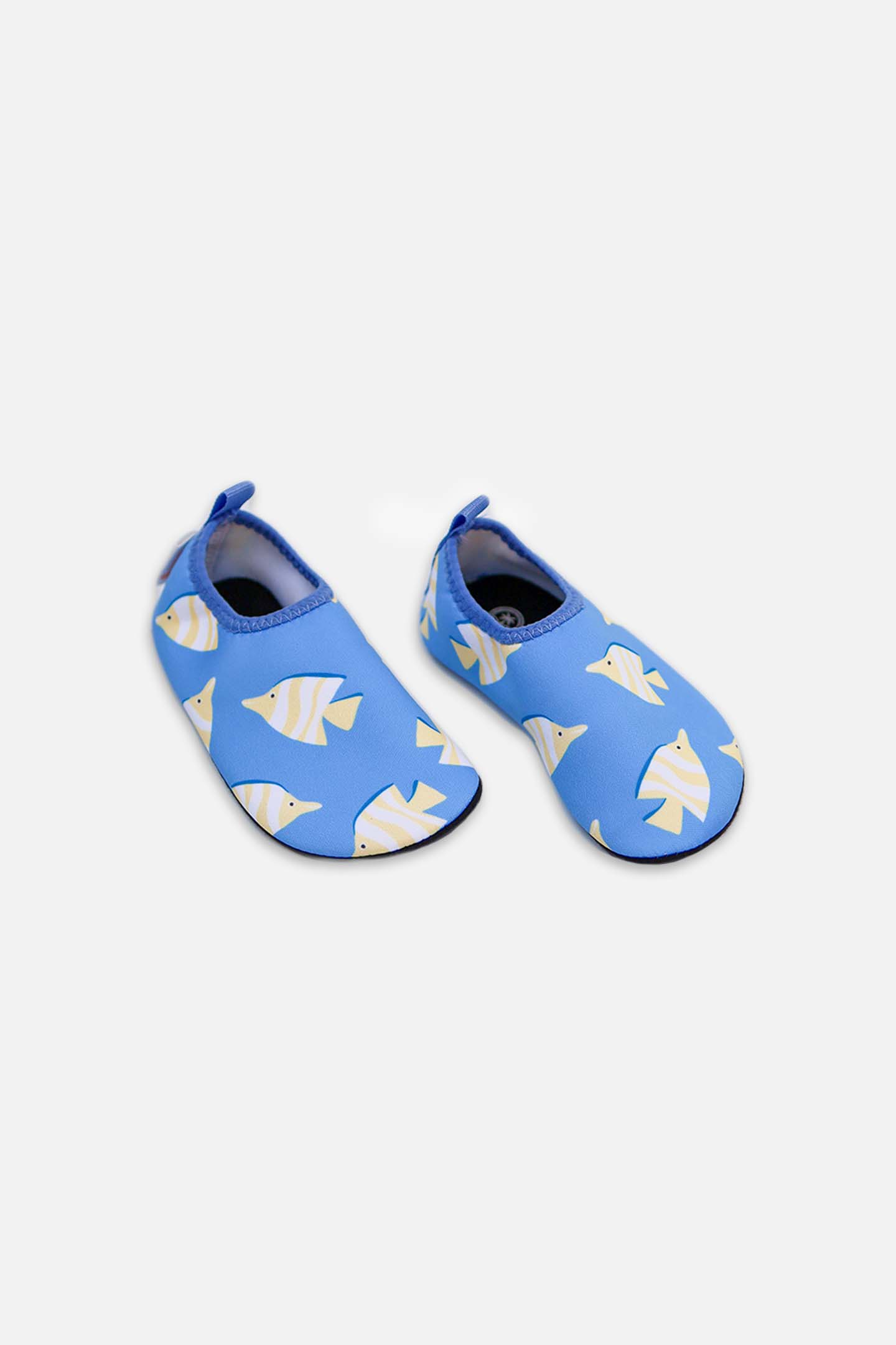 Non-slip bath slippers - Yellow Fish Blue